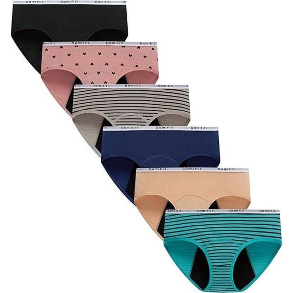 Set of 6 MSRP $26 Demifill Teen Girls S (10-12Y) Period Panties Juniors First
